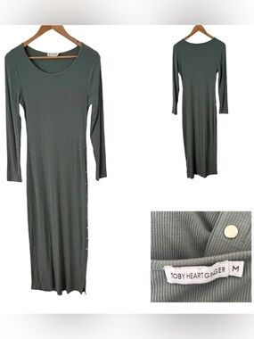 Toby Heart Ginger Ribbed Midi Dress